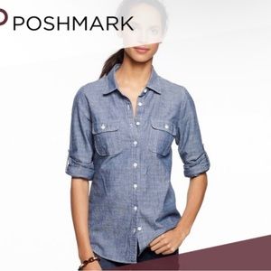 J Crew Chambray Perfect Shirt xs